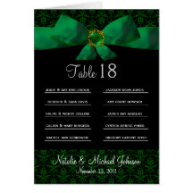Table Number Card With Multiple Guest Spaces