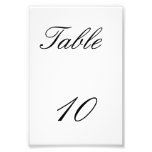Table Number Photograph