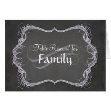 Table Numbers - Chalkboard Typographic Leaf Swirl Cards