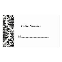 Table Numbers Classic  Damask Business Card