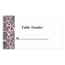 Table Numbers Classic Pink Damask Business Card