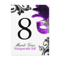 Table Numbers - Masquerade Ball Post Cards
