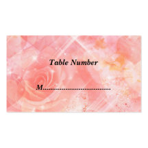 Table Numbers Pink Flowers Business Cards