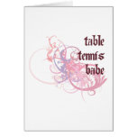 Table Tennis Babe Greeting Cards
