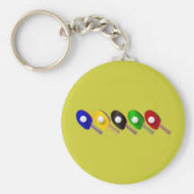 Table Tennis Bat and Ping Pong Ball Sports Key Chain