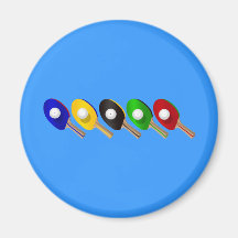 Table Tennis Bat and Ping Pong Ball Sports Fridge Magnets