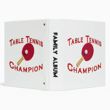 Table Tennis Champion 3 Ring Binders