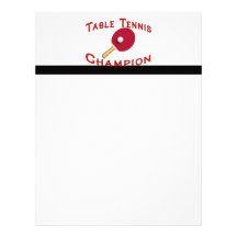 Table Tennis Champion Letterhead