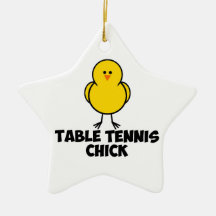 Table Tennis Chick Christmas Tree Ornament