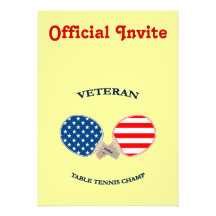 Table Tennis Veteran Custom Invitations