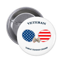 Table Tennis Veteran Pinback Button
