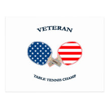 Table Tennis Veteran Postcards