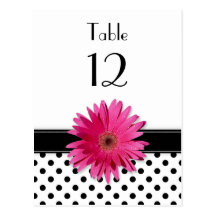 Tableau blanc de mariage de point de polka de noir cartes postales