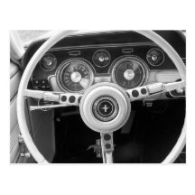 Tableau de bord classique de voiture de muscle cartes postales