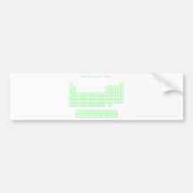 Tableau périodique vert au néon autocollant pour voiture