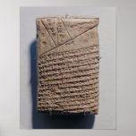 Tablet with fourteen lines of a mathematical text posters