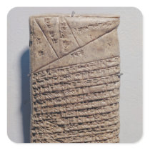 Tablet with fourteen lines of a mathematical text sticker