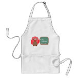 Tablier de professeur - hibou rouge au tableau