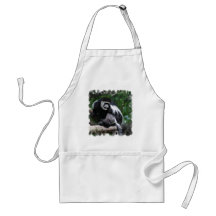 Tablier noir et blanc de singe