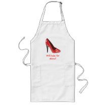Tablier rouge de chaussure de talon haut tabliers