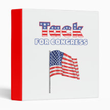 Tack for Congress Patriotic American Flag 3 Ring Binders