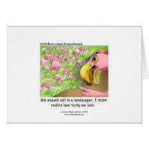 Tacky Pink Flamingos Funny Greeting Card