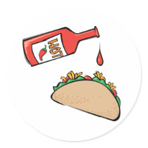 Taco and Hot Sauce stickers