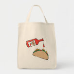 taco with hot sauce tote bag