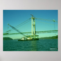 Tacoma Narrows Bridge Construction Poster