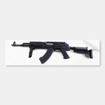 Tactical AK47 Assault Rifle Left Profile Bumper Sticker