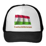 Tadschikistan Fliegende Flagge mit Namen Mesh Hat