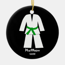 Taekwondo Karate Green Belt Personalized Ornament