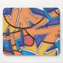 Tag orange-jaune-bleu - tapis de souris