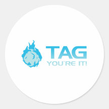 TAG You're it! - Sticky Grenade Halo game gamer Round Sticker