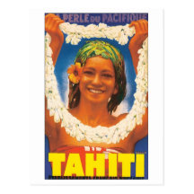 Tahiti Vintage Travel Poster Postcards
