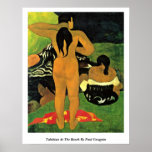 Tahitian At The Beach By Paul Gauguin Poster