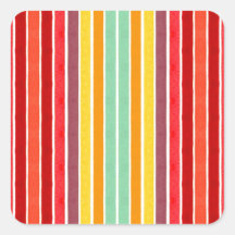 Tahitian Retro Stripe Series #2 Square Stickers