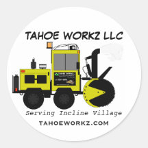 Tahoe Workz Llc Snow Removal Services Round Stickers