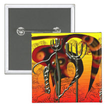 Tail and tridents pinback buttons