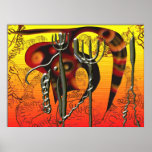 Tail and tridents print