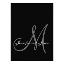 Taille d'invitations de mariage de monogramme nouv