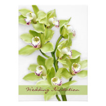 Taille verte du faire-part de mariage 5x7 d'orchid