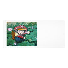 Taiwanese child in lily pond custom rack cards