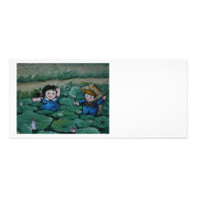Taiwanese children in lily pond custom rack cards