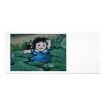 Taiwanese girl in lily pond customized rack card