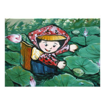 Taiwanese girl in lily pond invite