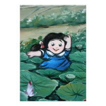 Taiwanese girl in lily pond photograph