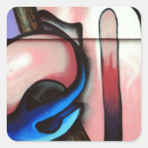 Taiwanese graffiti, Taipei, Taiwan Square Stickers