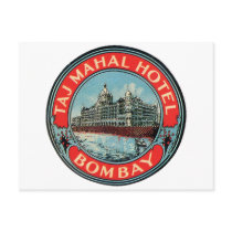 Taj Mahal, Bombay Vintage Luggage Label