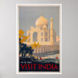 Taj Mahal - Visit India Poster